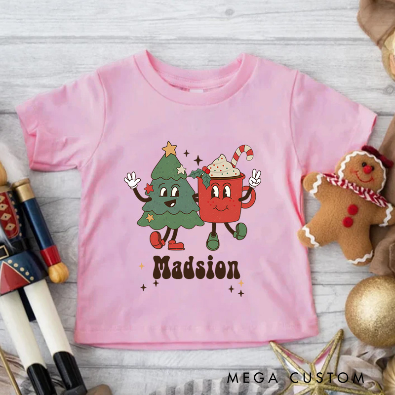 Personalized Christmas Toddler T-Shirt Funny Cute Christmas Kids Shirt 