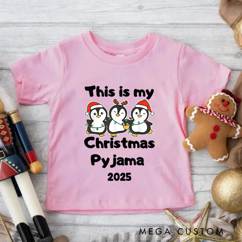 Personalized Christmas Pajama with Cute Characters Christmas Kids T-Shirt
