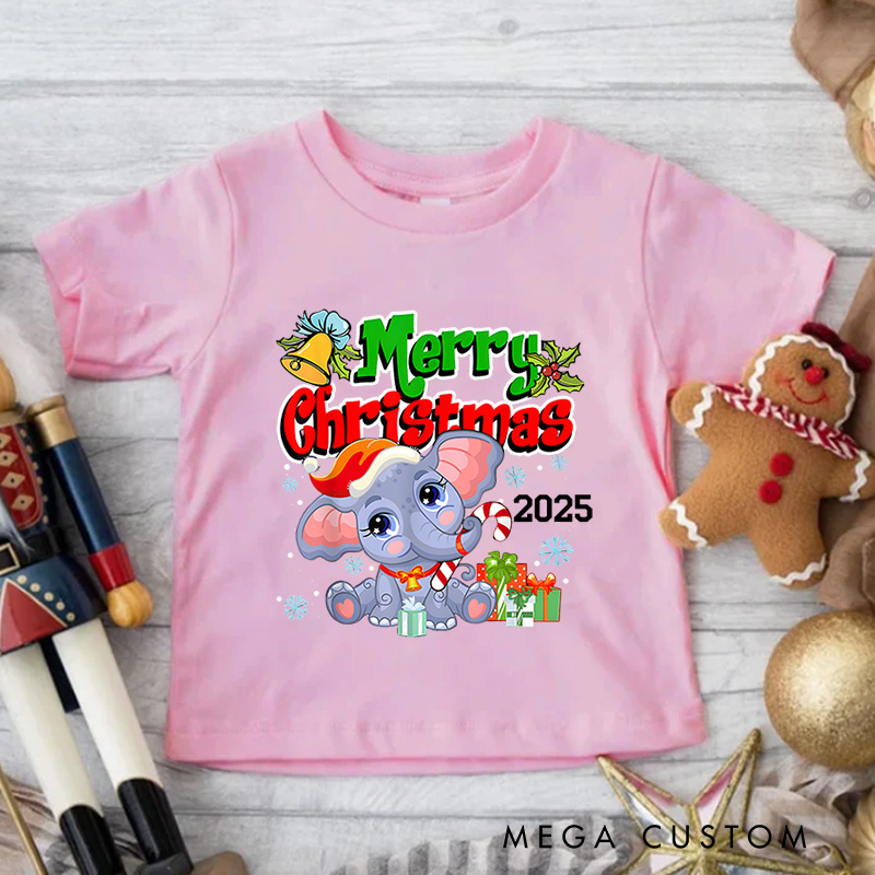 Personalized Festive Snowman with Colorful Christmas Gifts Christmas Kids T-Shirt