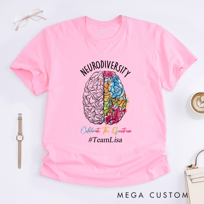 Personalized Mental Health Aesthetic Neurodiversity Awareness Autism Celebrate Minds Of All Kinds T-Shirt