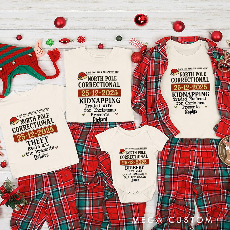 Personalized Magic Inspired North Pole Correctional Christmas Family Matching Shirts Group Shirts Movie Holiday Shirt