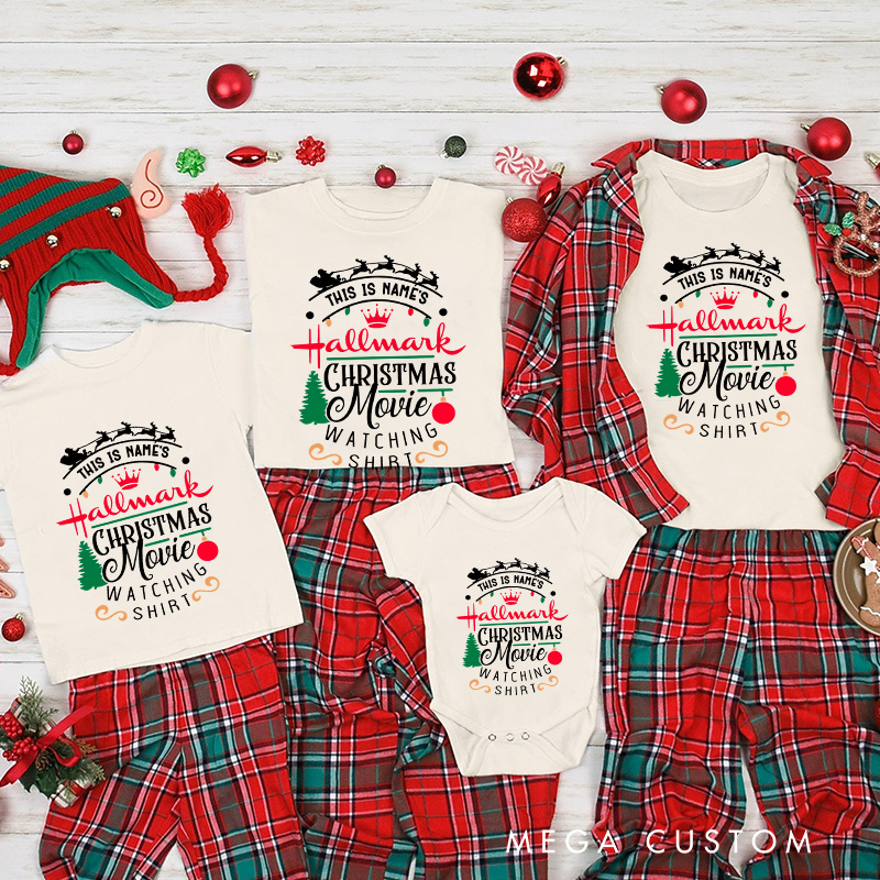Personalized Classic Christmas Movie Inspired Movie Watching Christmas Family Matching Shirts Group Shirts Movie Holiday Shirt