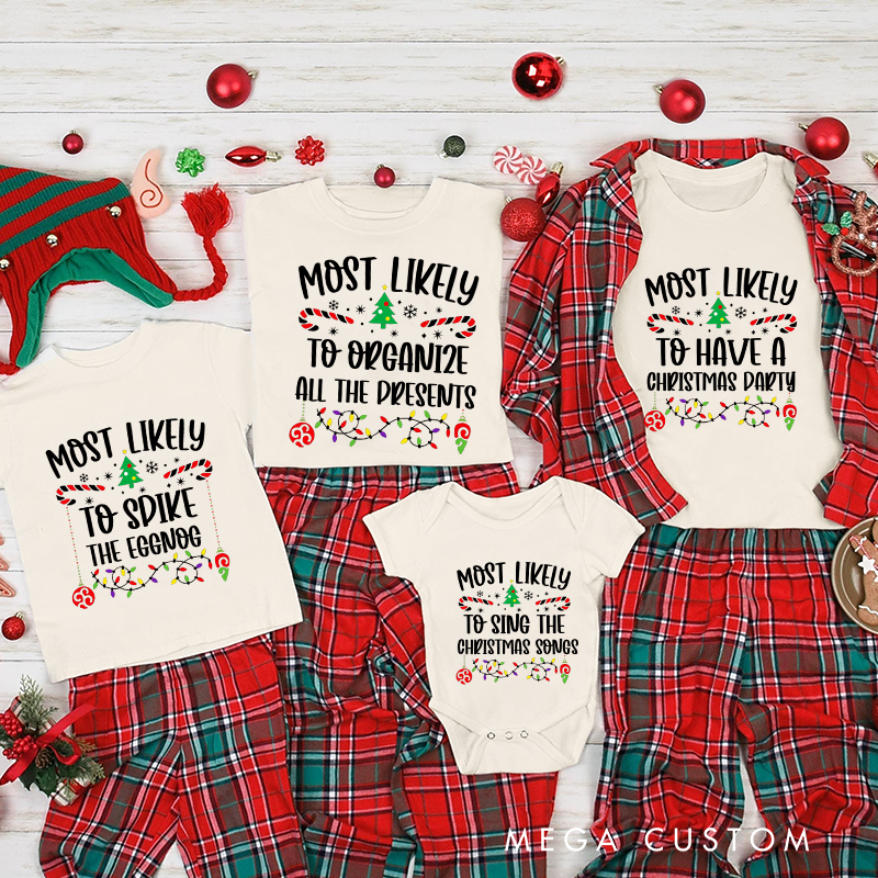 Personalized Family Matching Most Likely to Christmas Shirt Funny Christmas Tees