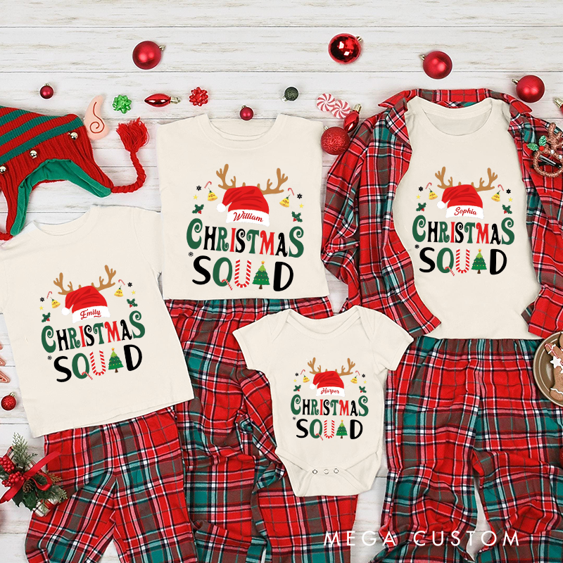 Personalized Family Matching Christmas Squad Shirt Christmas Family Tee and Gift