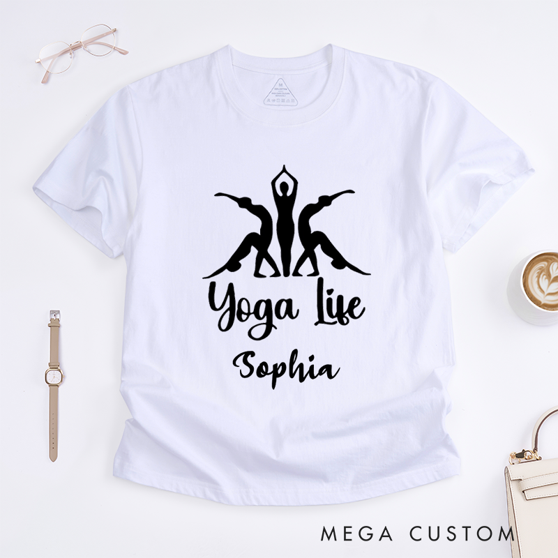 Personalized Yoga Life T-Shirt Yoga Lifestyle T-Shirt Yoga Poses T-Shirt Yoga Lover Gift Yoga Women T-Shirt Yoga Group T-Shirt