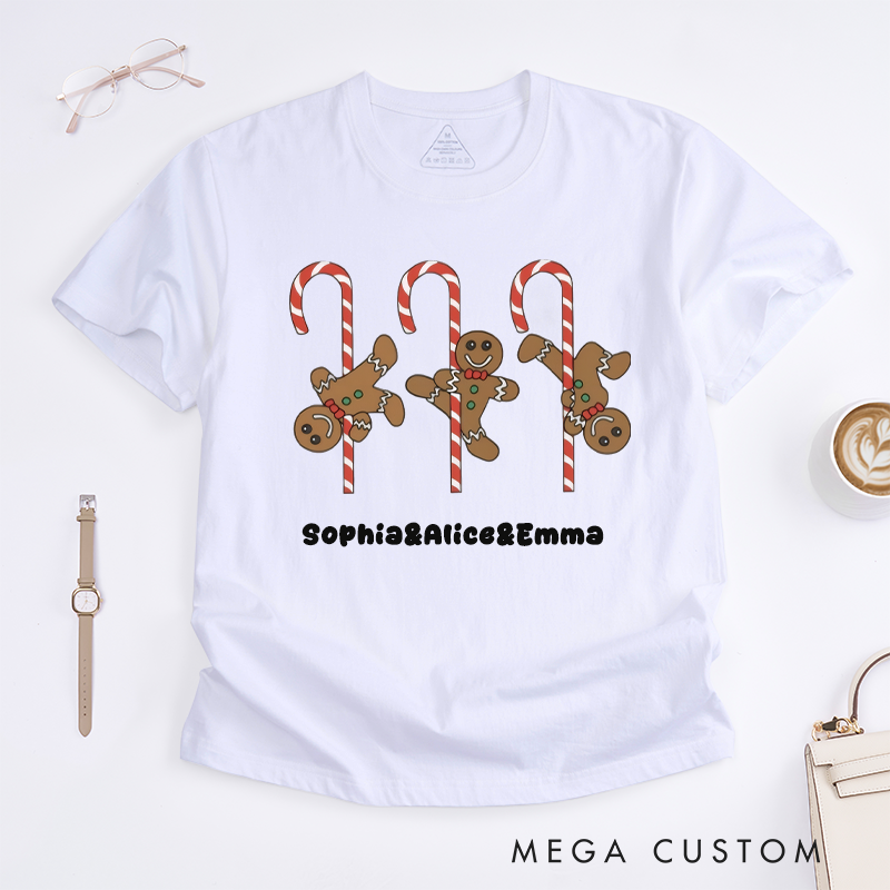 Personalized Gingerbread Dance T-Shirts Cute Gift for Women Custom Name Tee Perfect for Friends Family