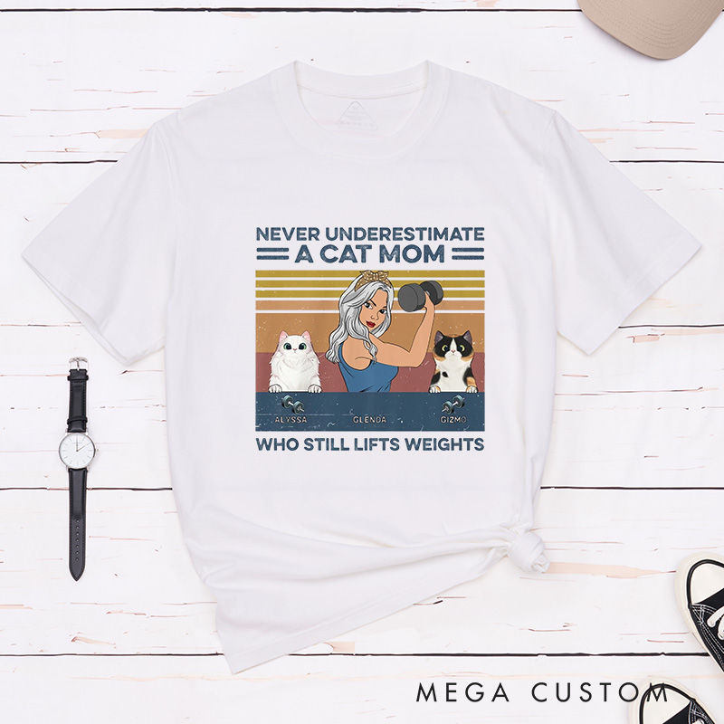 Personalized Funny Gym T-Shirt with I Like Lifting And My Cats for Fitness Enthusiasts Bodybuilders and Gym Lovers