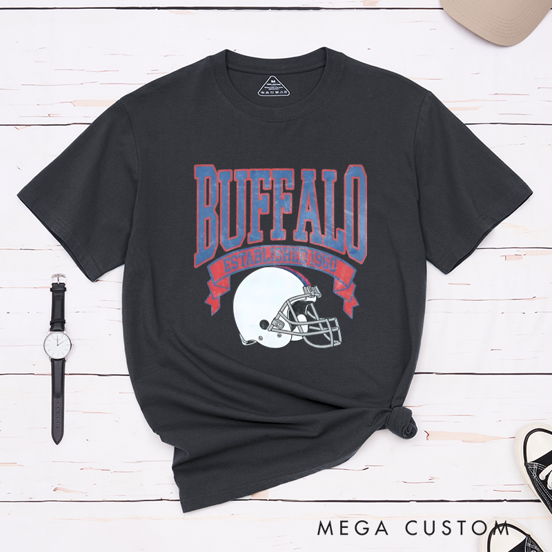 Personalized Buffalo Football Team T-Shirt with Custom Graphic Design