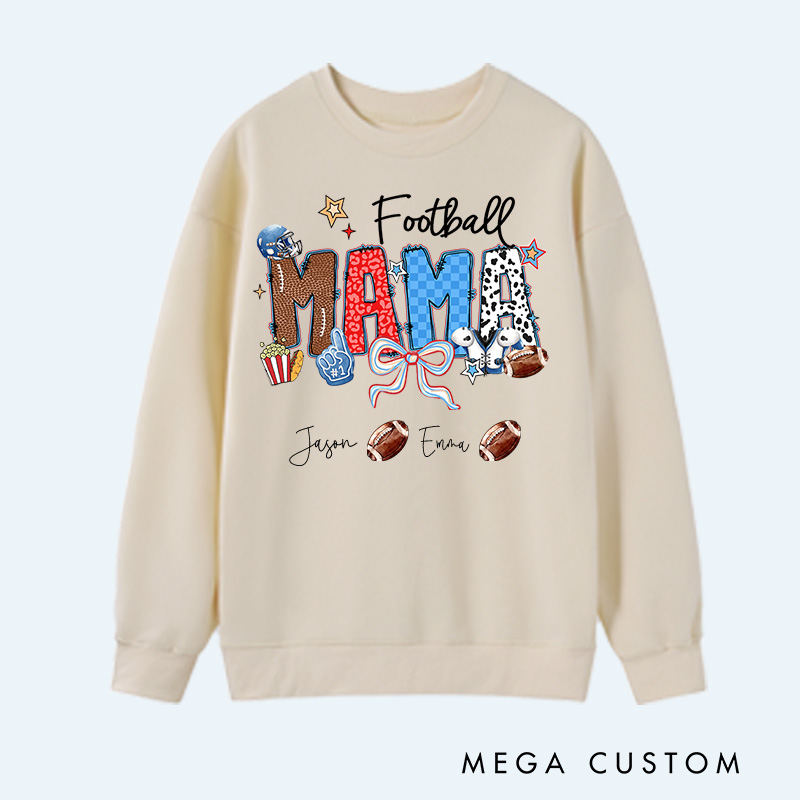 Personalized American Football Sweatshirt with Custom Name and Design for Mom Nana and More