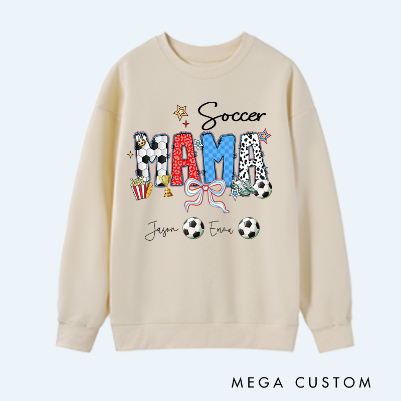 Personalized Soccer Sweatshirt with Custom Name and Design for Mom Nana and More