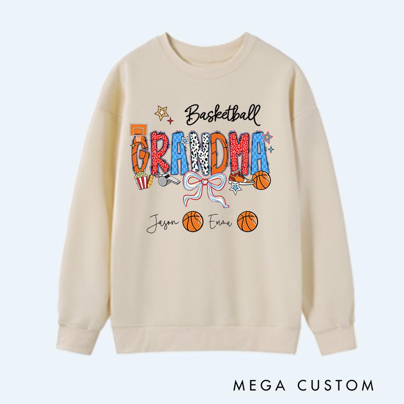 Personalized Basketball Sweatshirt with Custom Name and Design for Mom Nana and More