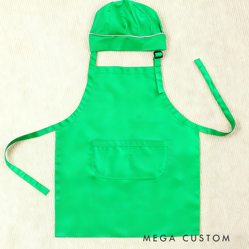 Personalized Little Chef Adjustable Kid Apron Chef Hat Set with Name and Pocket Cooking Accessory Birthday Valentine's Day Gift for Boys Girls