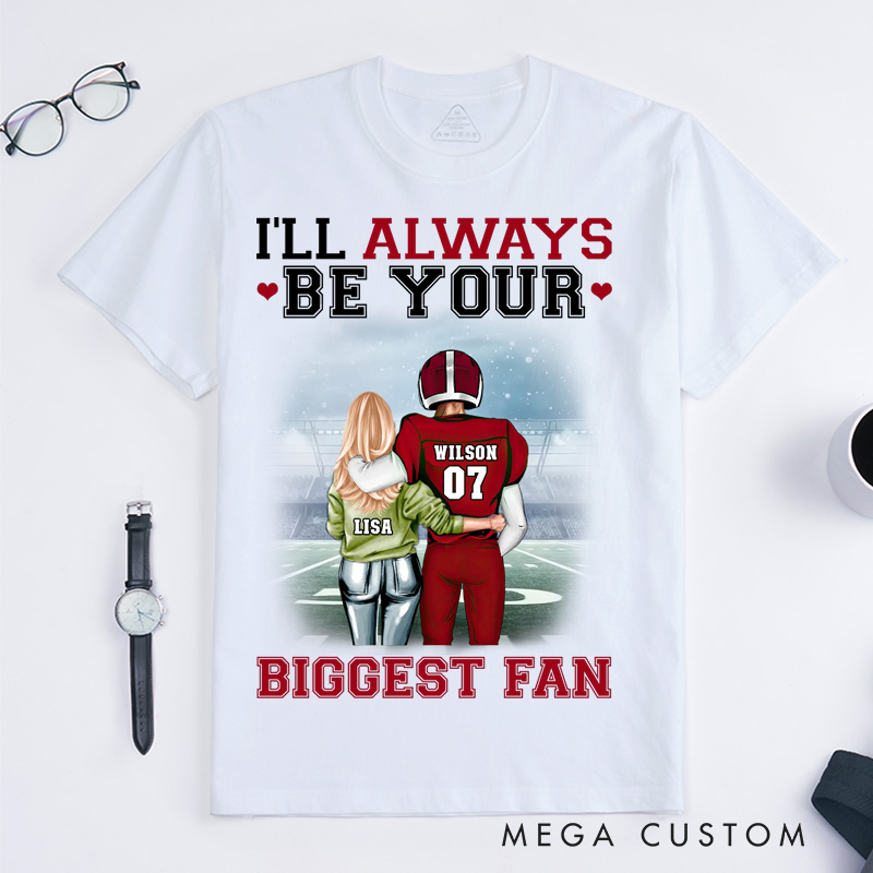 Personalized American Football Player T-Shirt with Custom Name Fun and Unique Gift for Sports Fans