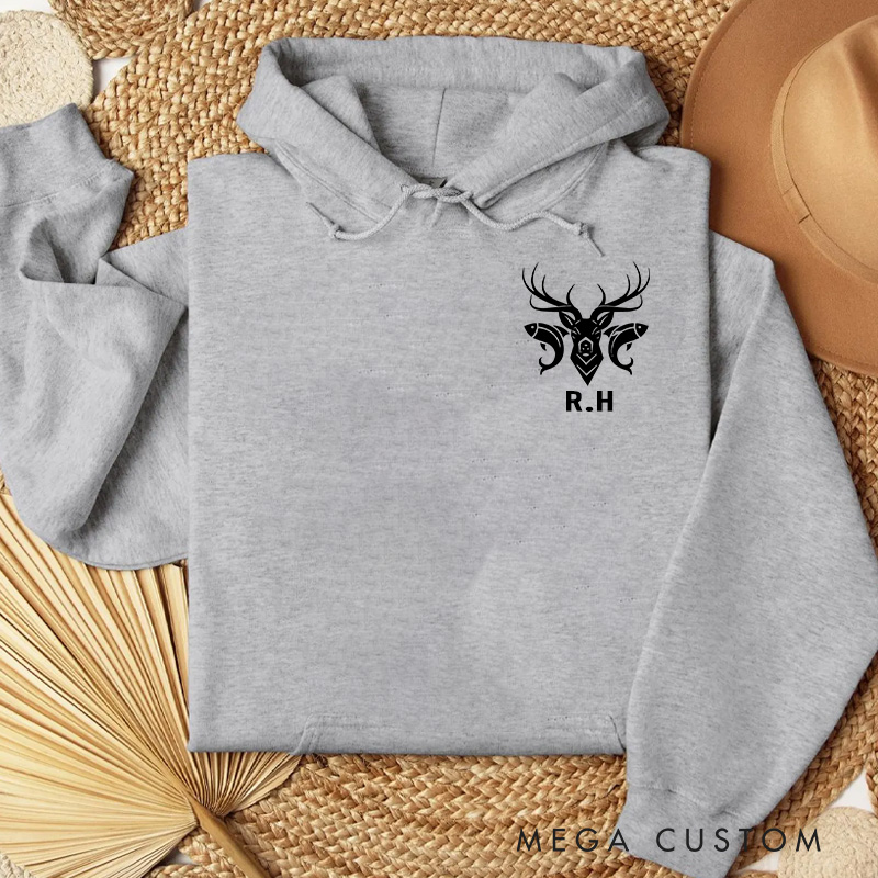 Personalized American Flag Hunting Hoodie Deer Hunting Hoodie Sweatshirt Outdoor Sports Gift