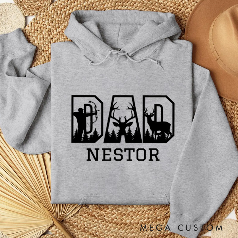 Personalized Hunting Dad Hoodie Sweatshirt Deer Hunting Dad Hoodie Outdoor Hunting Gifts for Dad Husband