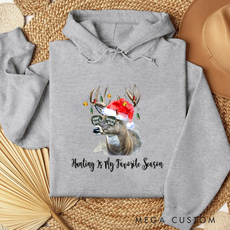 Personalized Jingle Bells Shotgun Shells Sweatshirt Christmas Deer Hunting Sweater Deer Hunter Gifts Christmas Hunter Rudolph Sweater Gift For Husband