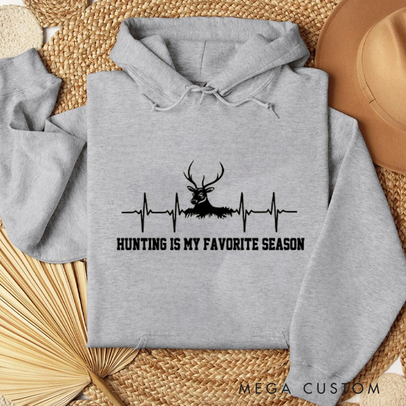 Personalized Hunting Sweatshirt Deer Hunting Sweatshirt Mens Buck Pulse Hoodie Gift for Hunters Utdoorsman Enthusiast