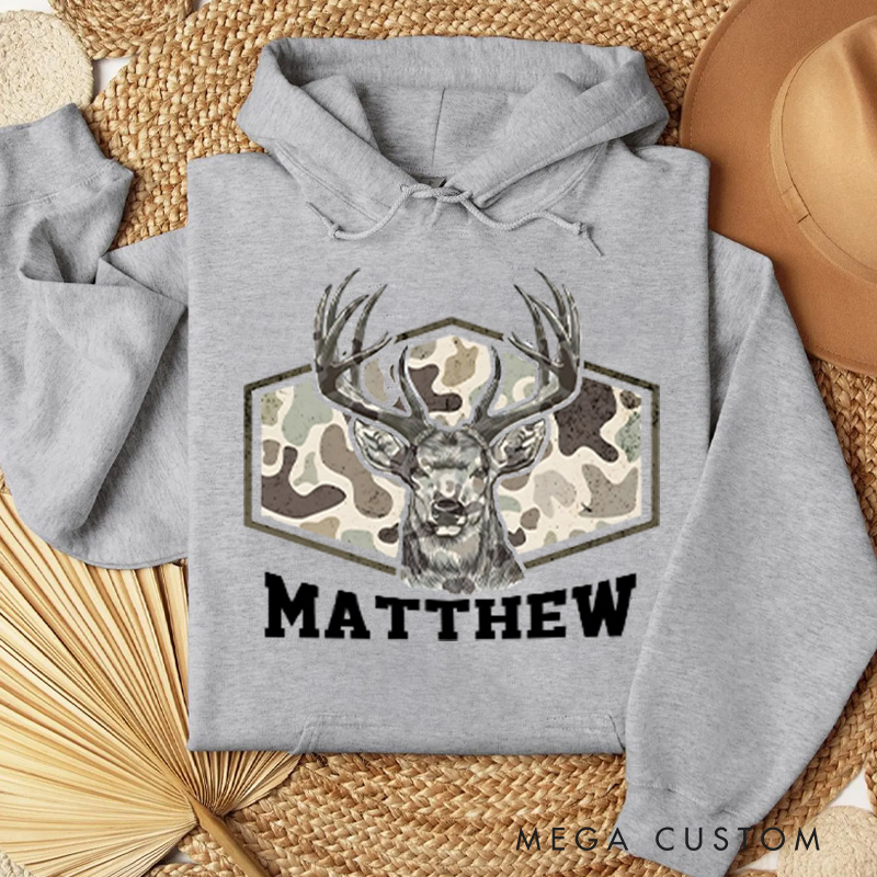 Personalized Deer Hunting Hunter Sweatshirt Hunting Lover Hoodie Sweatshirt Wildlife Adventure Hoodie Gift for Hunters