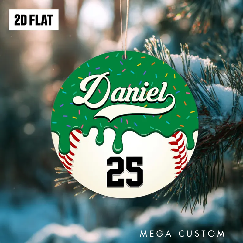 Personalized Basketball Christmas Ornament with Custom Name and Number
