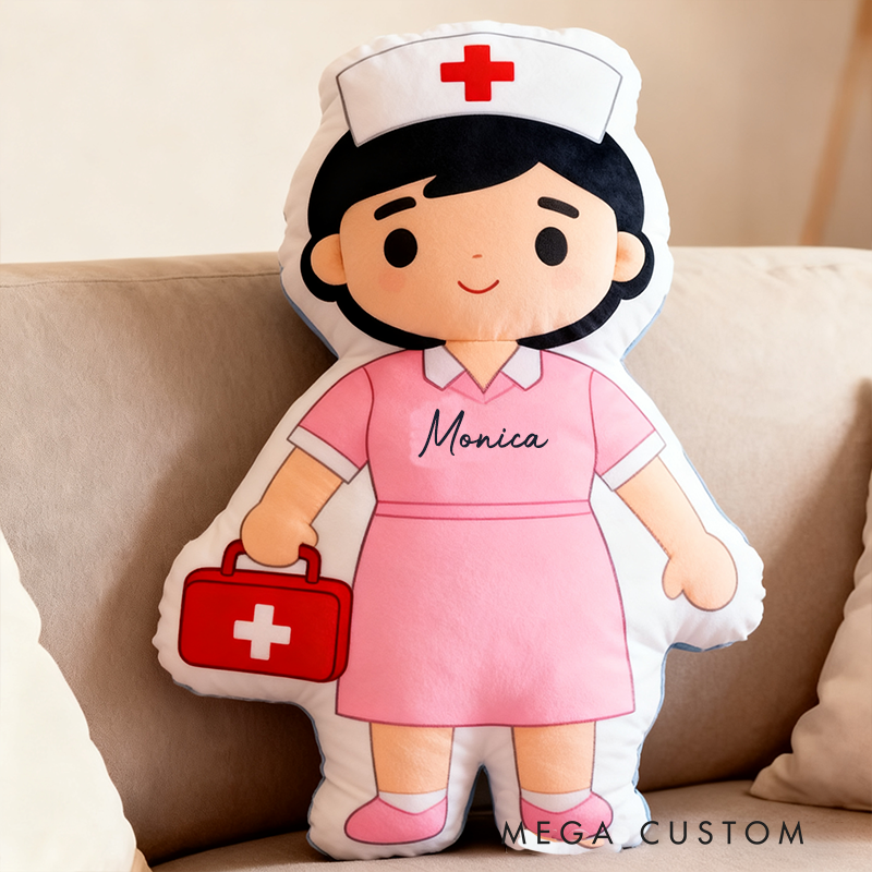 Personalized Cute Nurse Pillow with Custom Name Pillow Nurse Throw Pillow