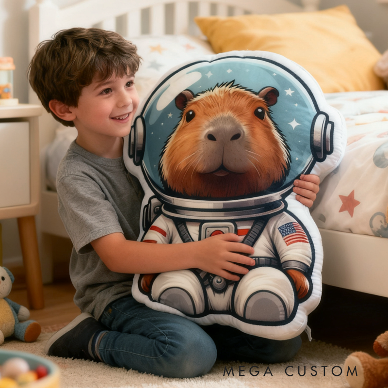 Personalized Animal Astronauts with Name Graphic 3D Print Pillow Christmas Gift for Kids Birthday Gift