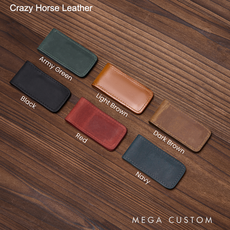 Personalized Leather Money Clip Wallet for Him Custom Money Clip with Name Engraved Money Clip for Men Groomsmen Money Clip Wedding Gift