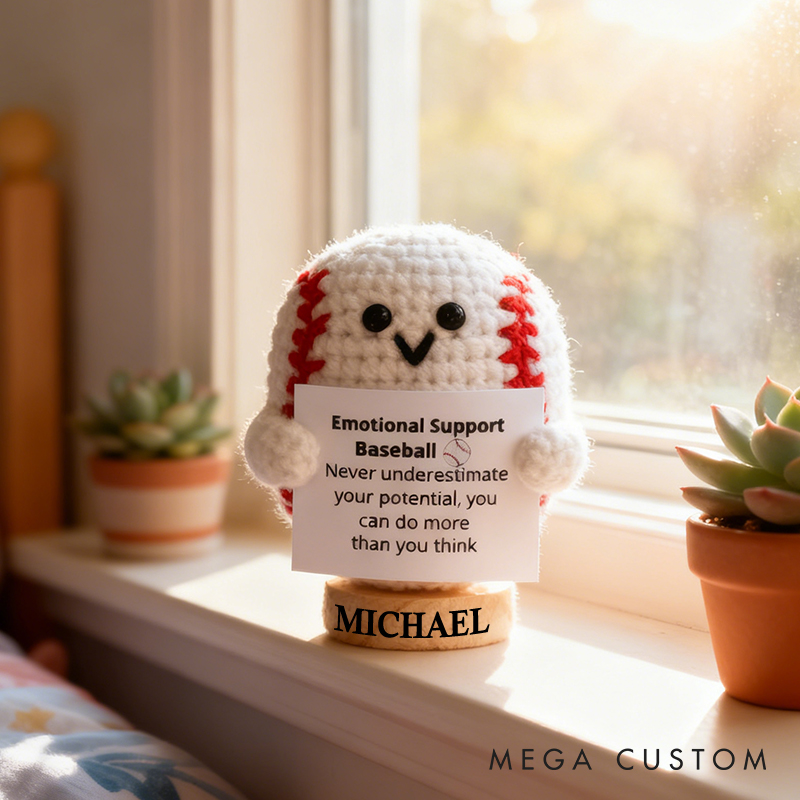 Personalized Funny Positive Baseball Toy With Custom Name Cheer Up Gift For Baseball Team Player