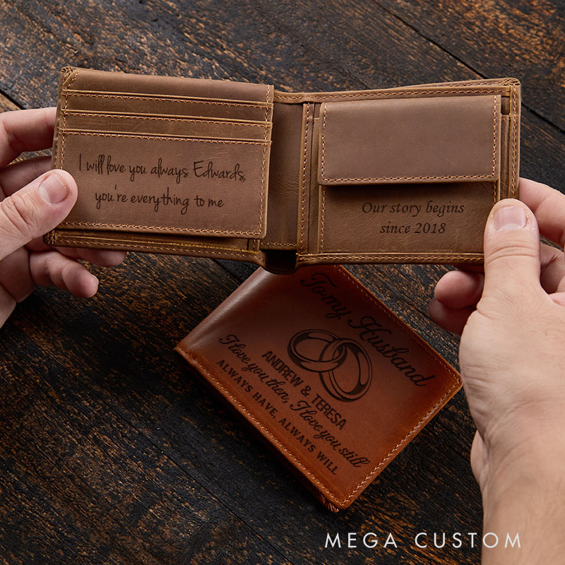 Personalized Leather Wallet for Husband I Love You Still Crazy Horse Leather Wallet for Him Bifold Wallet Gift For Couple Husband Boyfriend Gift