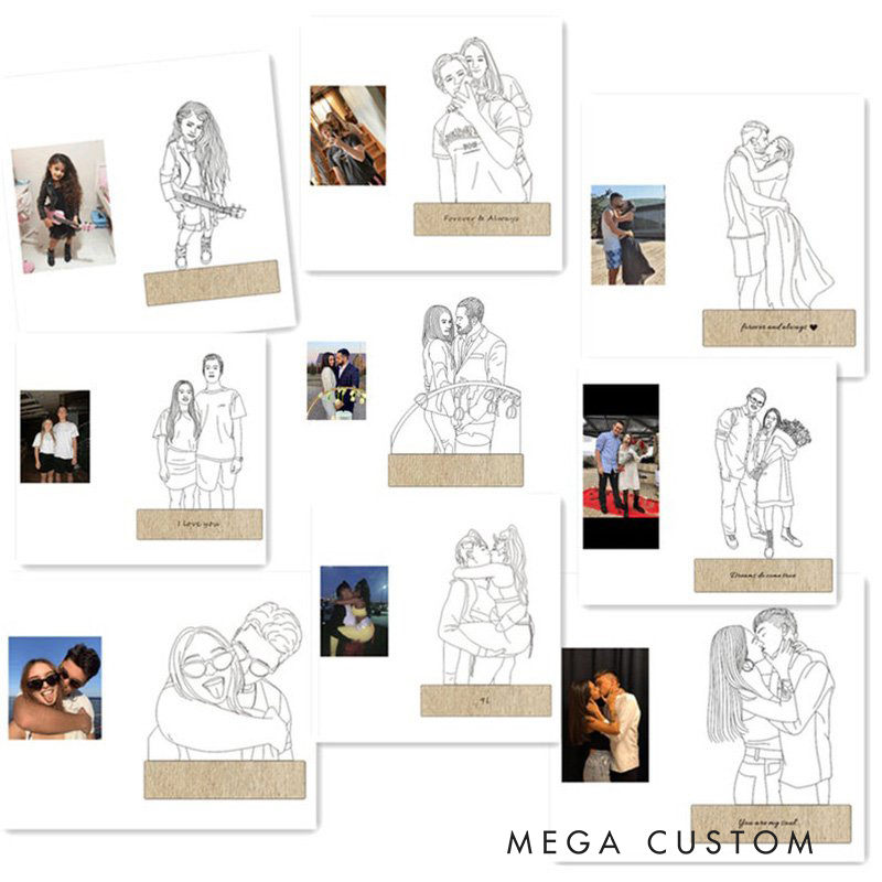 Personalized Couple Football Night Light with Custom Photo and Love Message Valentine’s Day