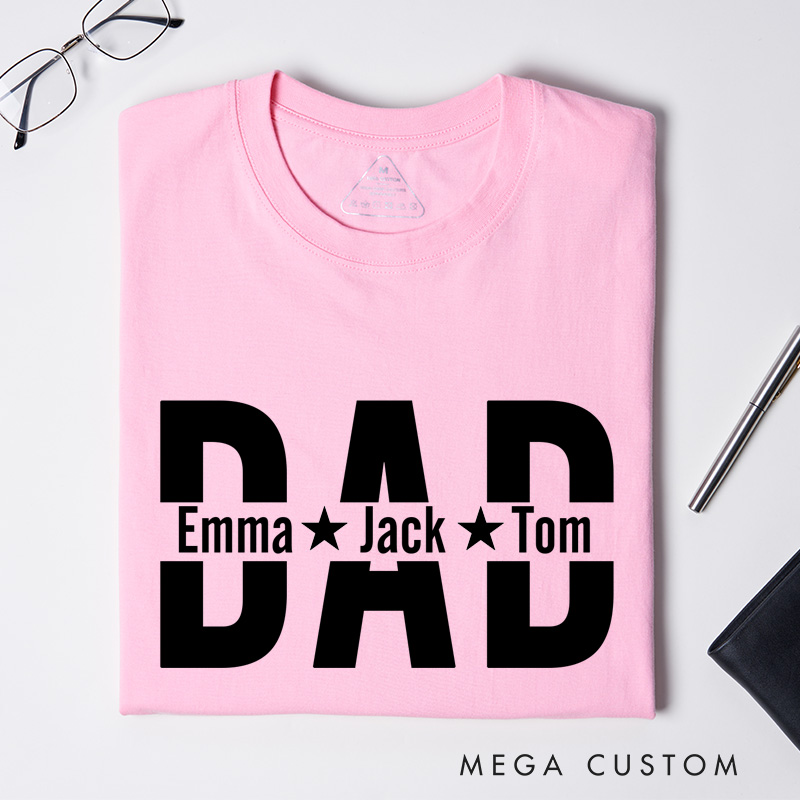 Personalized Dad Shirt With Kids Names Custom Dad T-Shirt Personalized Dad Shirt Father's Day Shirt New Dad Shirt Daddy Shirt Birthday Gift Dad Tee