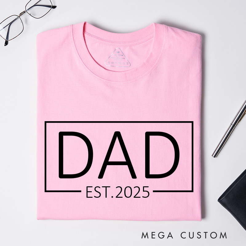 Personalized Dad T-Shirt Custom Father's Day Gift for New Dads Pregnancy Announcement Comfortable Cotton Shirt for Men Birthday Gift Idea