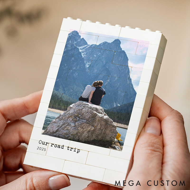 Personalised Travel Memory Gift For Couple Road Trip Photo Building Block Adventure Present Christmas Gift Anniversary Valentines Gift