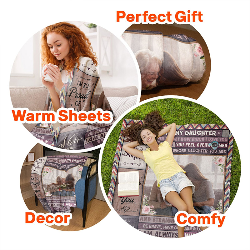 Personalized Photo Blanket You Will Always Be My Little Girl Gift from Mother 