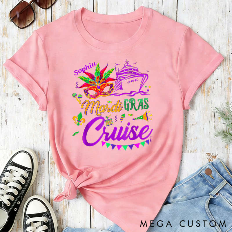 Personalized Mardi Gras Cruise 2026 Classic T-shirts Mardi Gras Trip Apparel Cruise Lover Gift