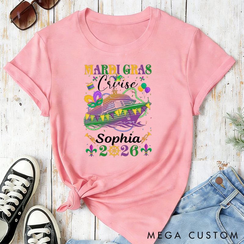 Mardi Gras Cruise 2026 Shirt, Mardi Gras Cruise Classic T-shirts, Mardi Gras Trip Classic T-shirts Mardi Gras Trip Apparel Cruise Lover Gift