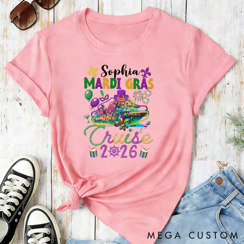Personalized Mardi Gras Cruise 2026 Classic T-Shirt for St Patricks Day Saint Patricks Cruise Mardi Gras Trip Apparel Cruise Lover Gift