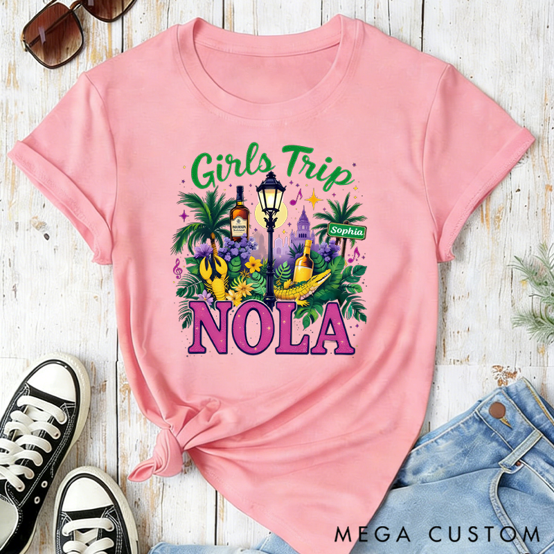 Personalized NOLA Girls Trip Classic T-shirts Girls Trip Shirt New Orleans Girls Weekend Trip Shirt Mardi Gras Trip Apparel Cruise Lover Gift