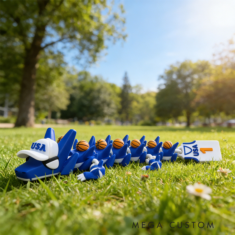 Personalized 3D Printed Basketball Dragon Toy with Custom Jersey for Basketball Loving Kids