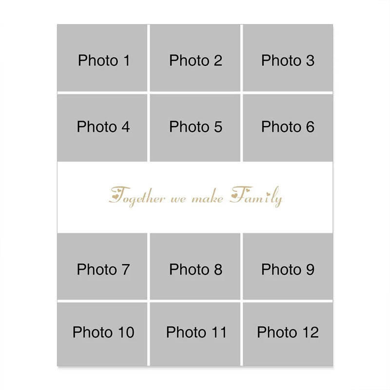 Personalized 12 Photos Collage Super Soft Blanket with Text Gift for Family 