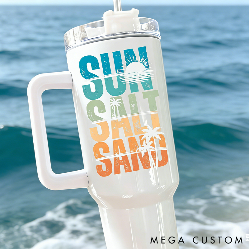 Personalized Custom Beach Vacation Tumbler for Beach Girls Trip Tumbler Family Vacation Cups Beach Bachelorette Tumbler Travel Mugs Beach Tumbler