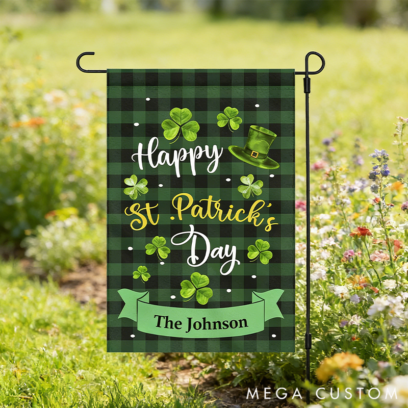 Personalized Welcome Shamrocks In The Bottle Happy St Patrick's Day Custom Garden Flag House Flag Gift for Gardening Lovers