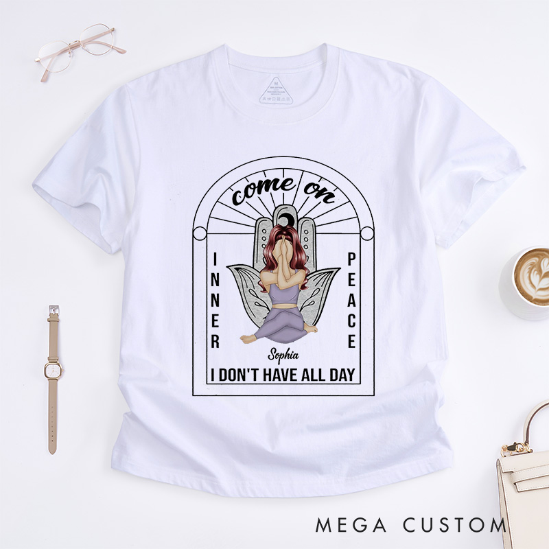 Personalized Yoga Come On Inner Peace T-Shirt Gift for Yourself Gift For Women Gift for Yoga Lover