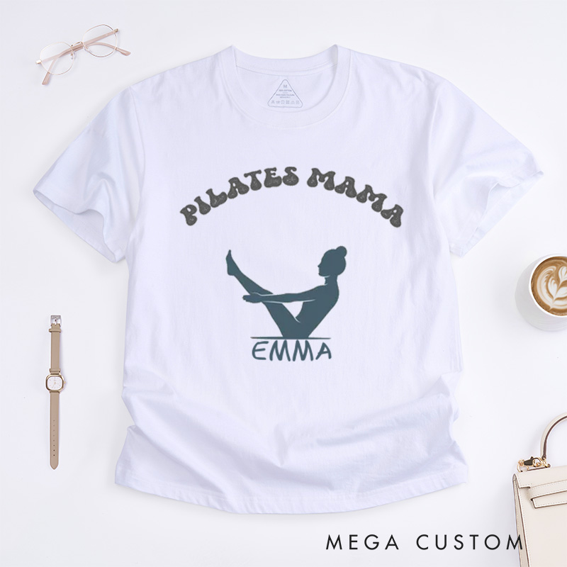 Personalized Pilates Yoga T-Shirt Gift for Pilates and Yoga Instructor Yoga Lover Gift Workout Yoga Girl Pilates Pose Tee Gift