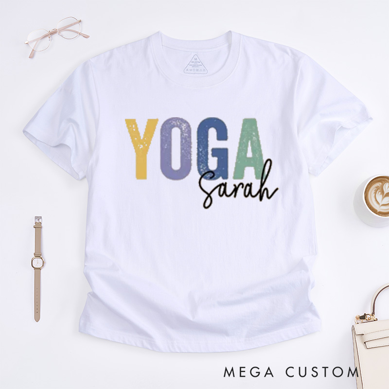 Personalized Yoga T-Shirt Yoga Teacher T-Shirt Yoga Gift for Women Gym Girl Yoga Lover T-Shirt