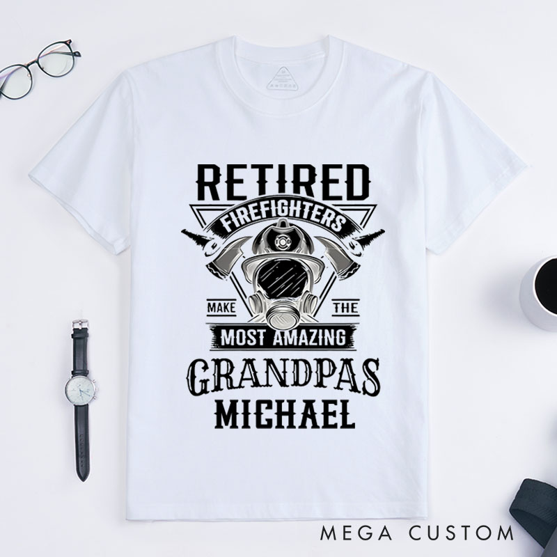 Personalized Firefighter T-Shirts Amazing Grandpa Firefighter Fashion Design T-Shirts