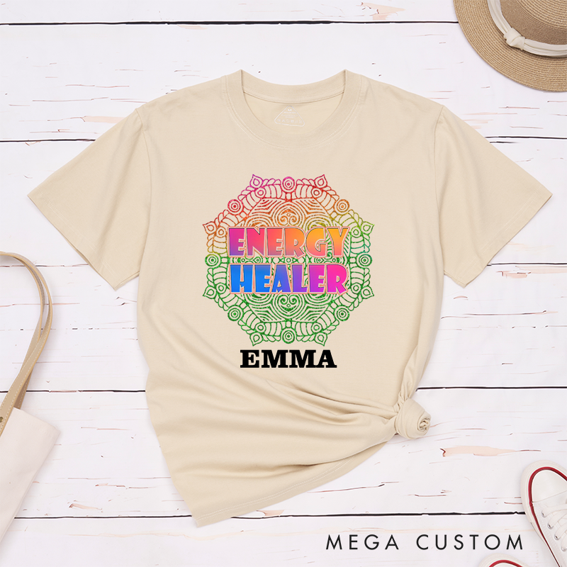 Personalized Yoga Mandala Shirt Yoga Energy T-Shirt Namaste T-Shirt Yoga Gift T-Shirt Yoga Lover T-Shirt