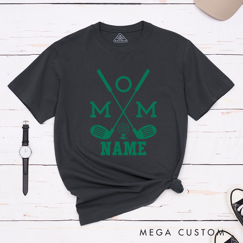 Personalized Mom Golf T-Shirt with Custom Name Unique Gift for Golf Moms Custom Golf Shirt for Women