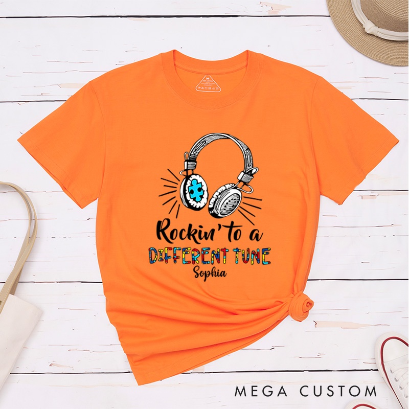 Personalized Rockin' to a Different Tune T-shirt Gift For Autism