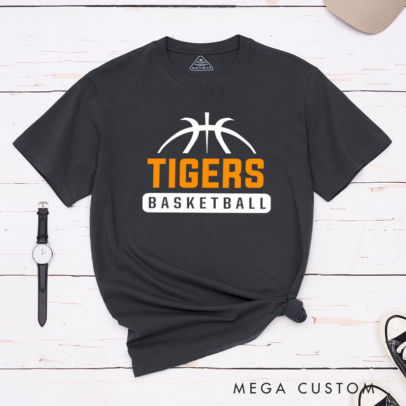 Personalized Basketball Team T-Shirt with Customizable Team Name and Bold Athletic Design