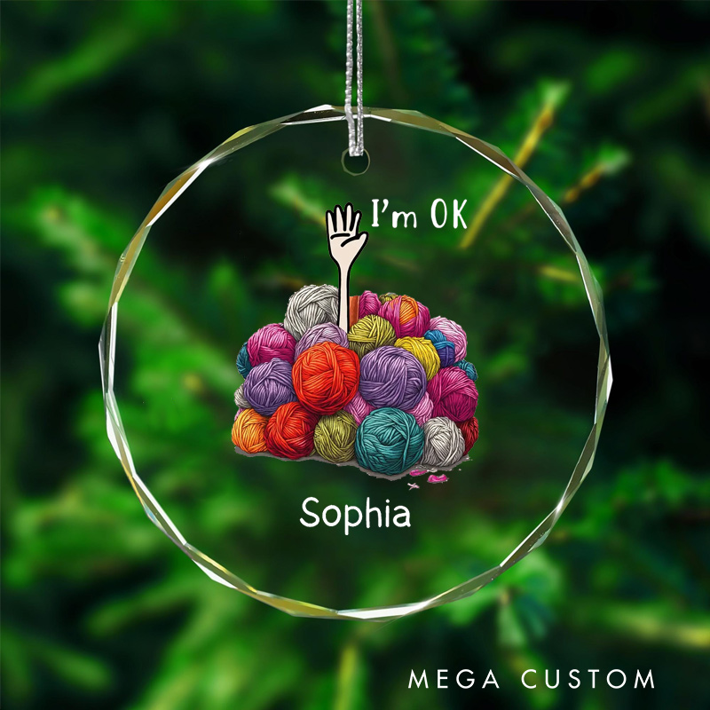 Personalized Funny Knitting Crochet Ornament Christmas Gifts for Friend Unique Crocheting Gift Gifts for Crocheters